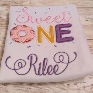 Sweet 1 Baby Girl Embroidered Shirt